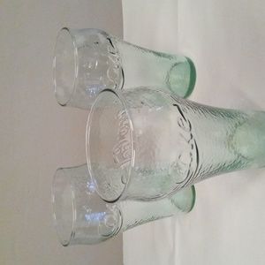Vintage Coke Coca-Cola Drinking Glass set Hammered Pebble 3pc